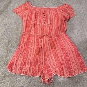 NWT Blue Dahlia Salmon Orange Off Shoulder Romper Size XXL